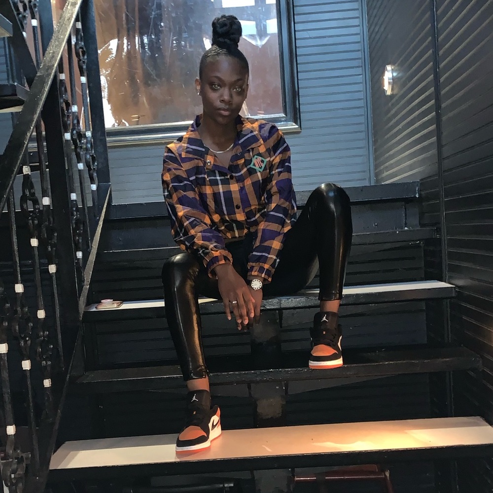 Orange & Purple cropped Jacket